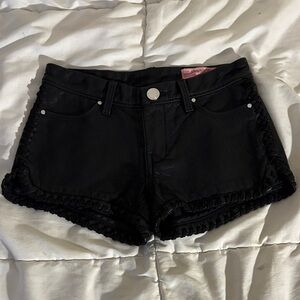Blank NYC Girls Black Faux Leather Shorts